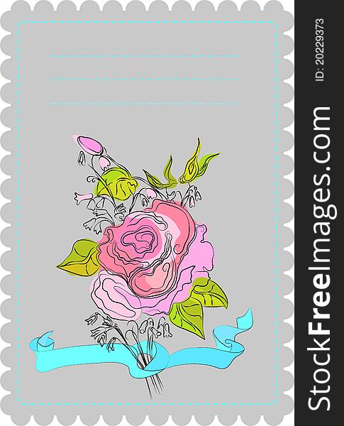 Floral tender card for your design. Floral tender card for your design
