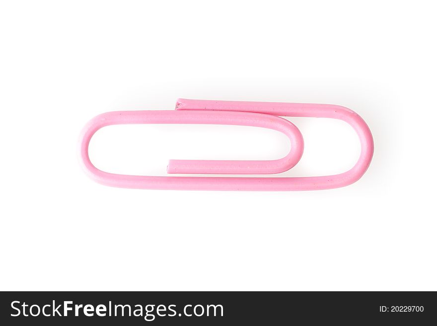 A colorful paper clip against a white background