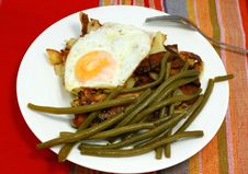 French Bean And Scrambled Egg On The Plate Royalty Free Stock Photo French Bean And Scrambled Egg On The Plate Royalty Free Stock Photo
