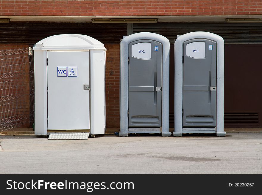 Eco-friendly toilets on the street in Spain. Eco-friendly toilets on the street in Spain