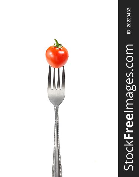 The fresh tomato isolated on white background