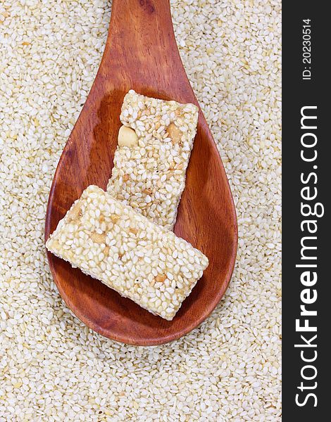 White Sesame candy bar made frome sesame nut and cansugar