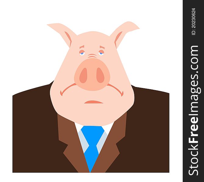 Vector illustration of mister Pig