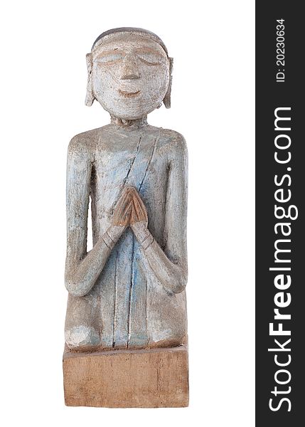 Ancient Handmade Wooden Buddha Statue