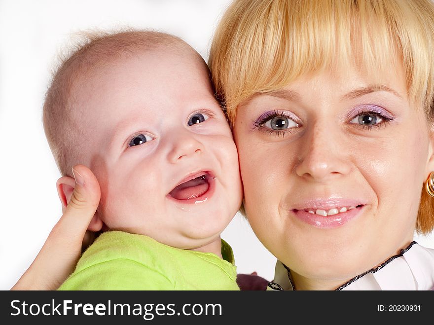 Portrait of a cute mom with her abby. Portrait of a cute mom with her abby