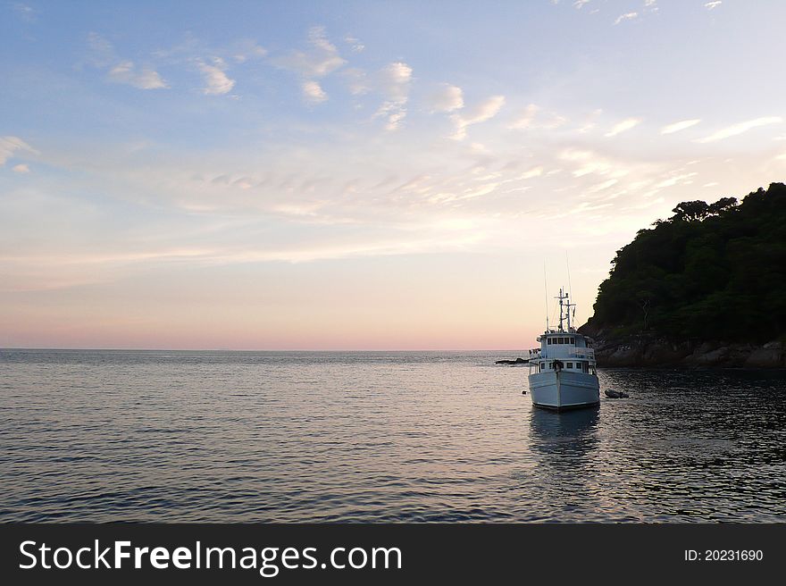 Boat in sunset, Similan Thailand