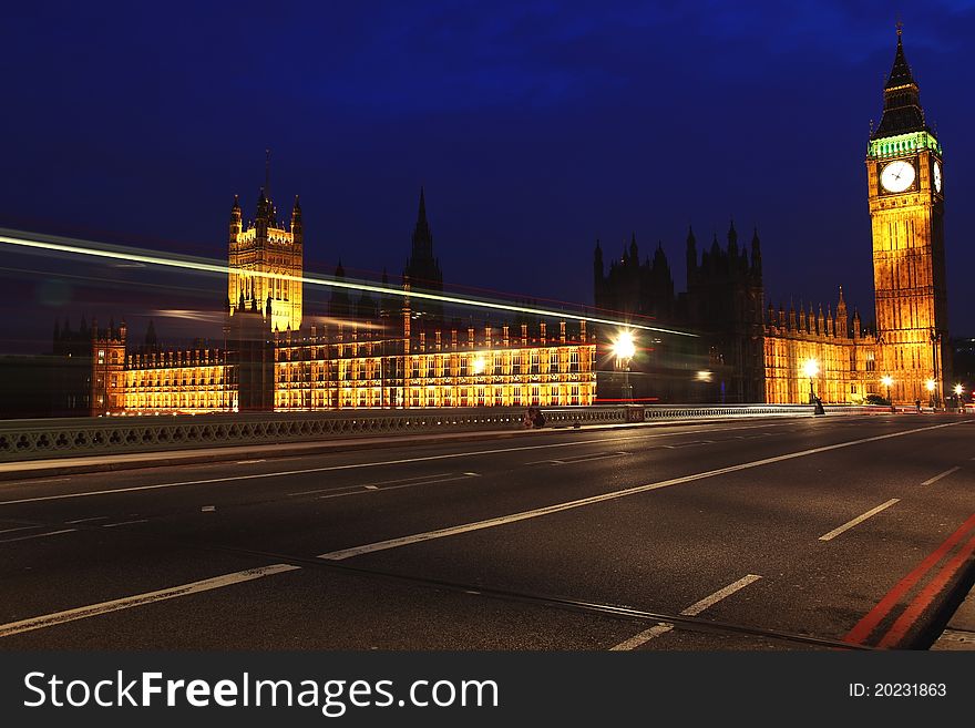 Big Ben And The House Of Parliament At Night