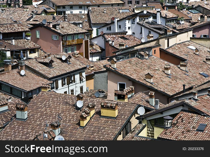 Riva del Garda city roofs