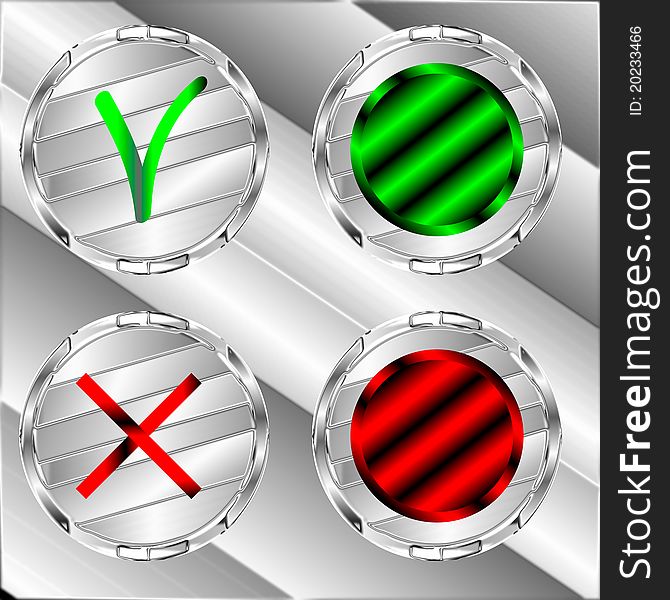 Set of chrome effect buttons. Set of chrome effect buttons