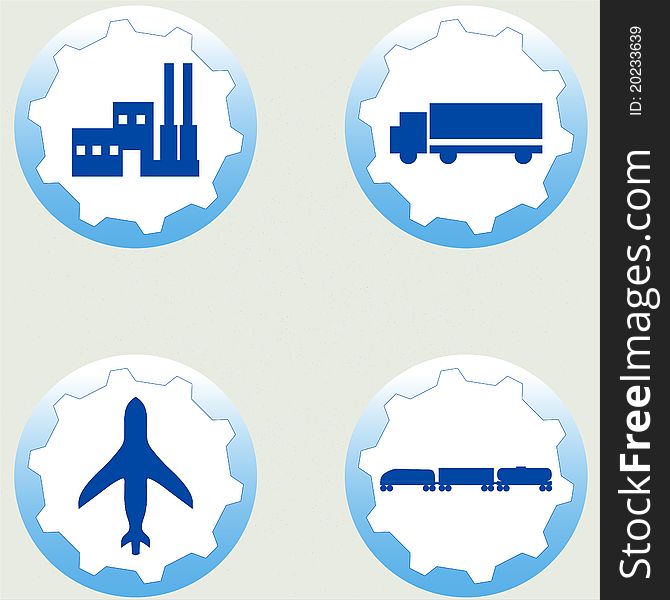 Industrial icons set. Vector illustration