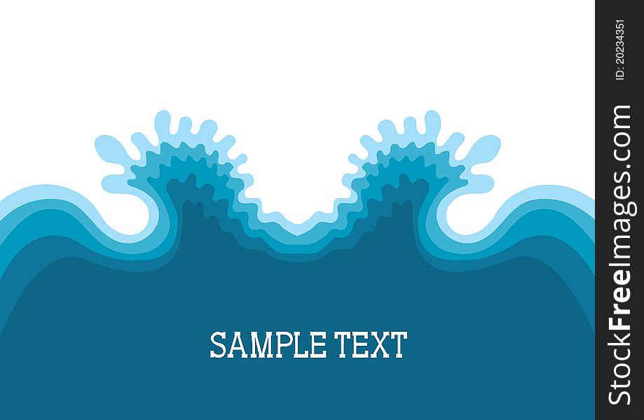 Symbol of Waves.Sea landscape background for text