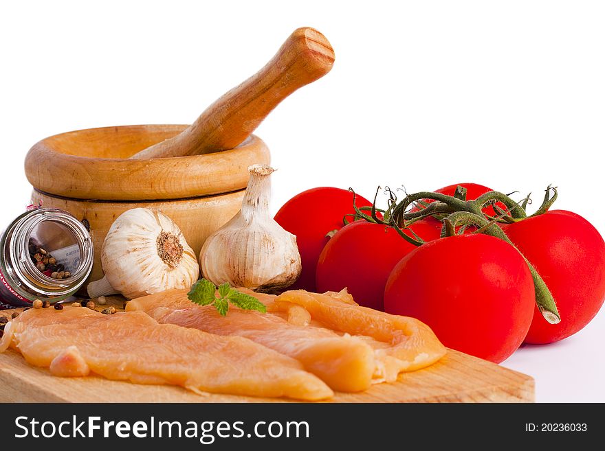 Chicken fillet prepared for cooking, food and nutrition