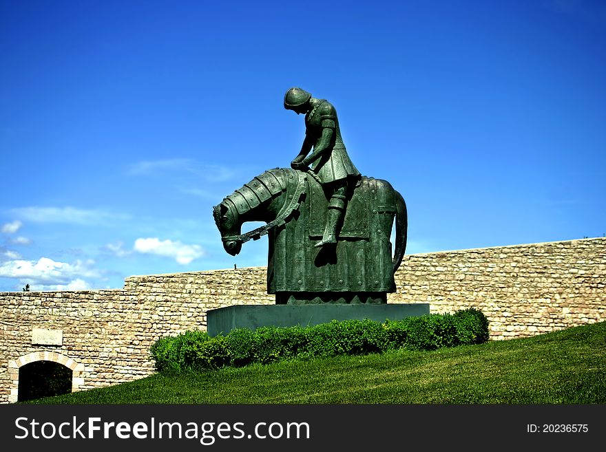 Sculpture in front of Saint Francis church. Sculpture in front of Saint Francis church