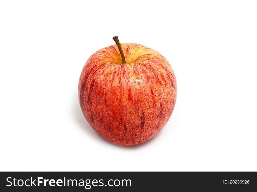 Fresh juicy single apple isolated on white background. Fresh juicy single apple isolated on white background