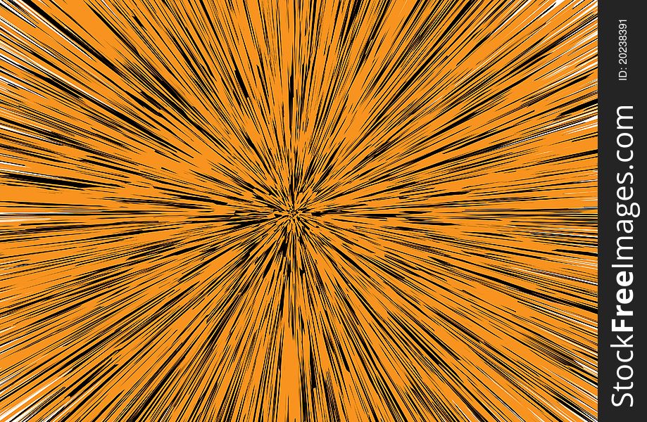 Orange background leaving afar with black strips