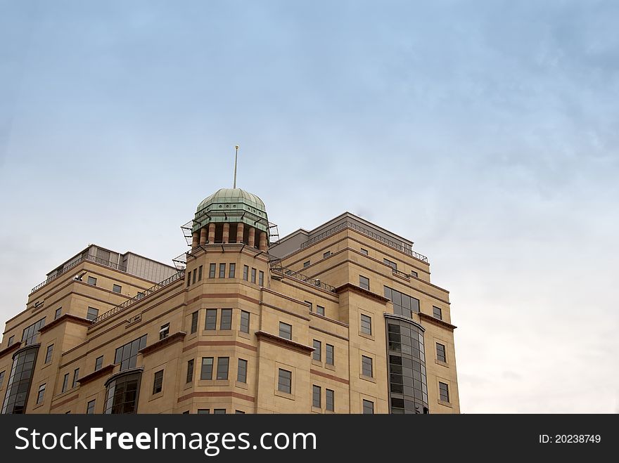 A Modern Office Block with a dome as a feature. A Modern Office Block with a dome as a feature