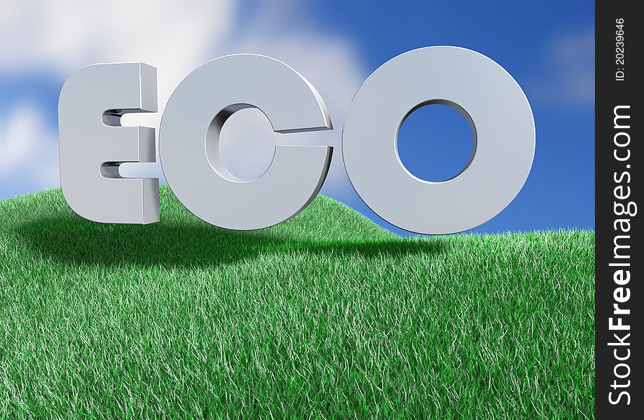 Eco Letters On A Grass Field