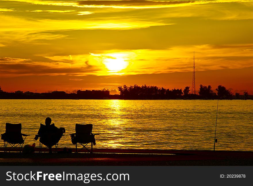 At Sunset fishing and enjoy the beauty florida views. At Sunset fishing and enjoy the beauty florida views