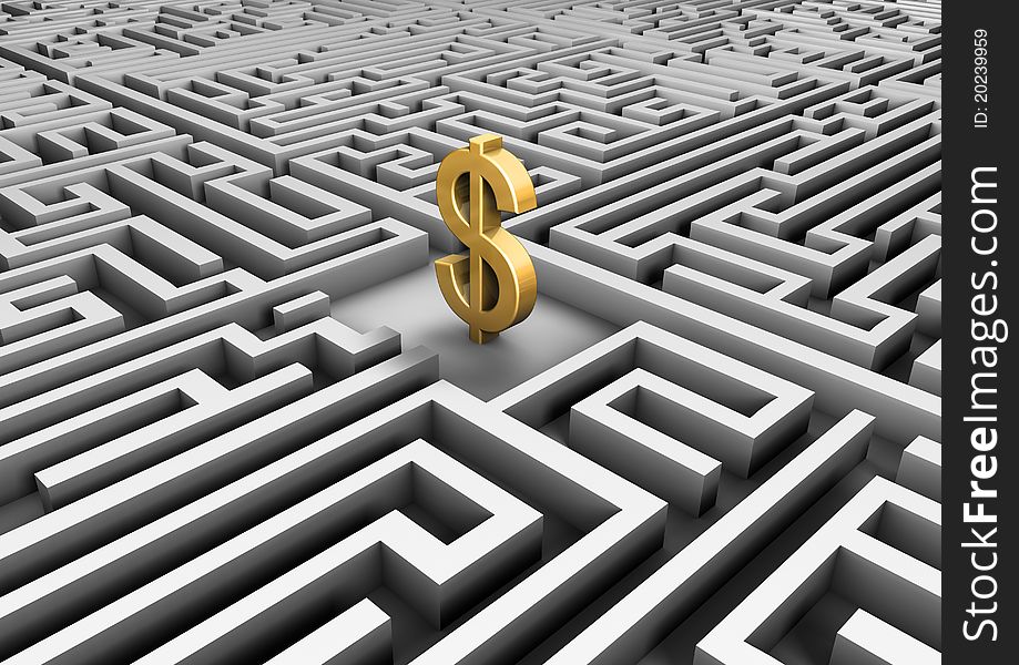 Dollar Symbol In A Maze