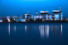 Nuclear Power Plant At Night In South Ukraine Royalty Free Stock Images Nuclear Power Plant At Night In South Ukraine Royalty Free Stock Images
