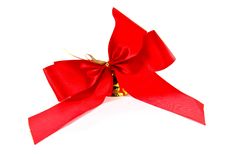 Golden Bell With Red Satin Bow Stock Photo Golden Bell With Red Satin Bow Stock Photo