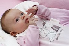 Baby Playing With Hands Royalty Free Stock Photos