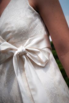 Brides Dress With Bow From Front Close Up Stock Photos Brides Dress With Bow From Front Close Up Stock Photos