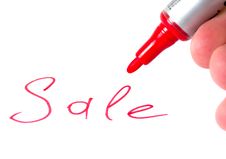 Hand With Marker Writing Sale Stock Photos Hand With Marker Writing Sale Stock Photos