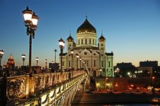 Night View Of The Christ The Savior Cathedral Stock Photo Night View Of The Christ The Savior Cathedral Stock Photo
