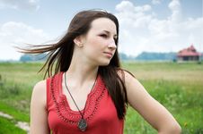 Young Girl On A Summer Meadow Royalty Free Stock Images Young Girl On A Summer Meadow Royalty Free Stock Images