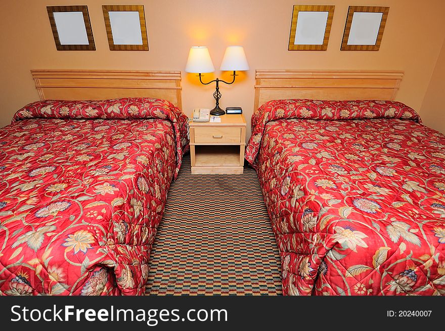 Top down shot of cozy and comfortable beds. Top down shot of cozy and comfortable beds.