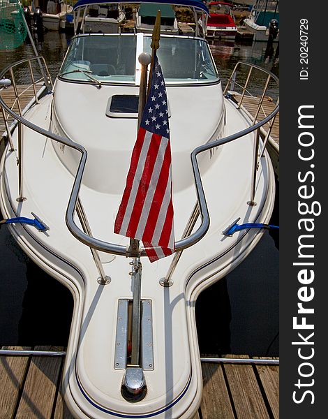 A view of the private motor yacht, docked in the marina. A view of the private motor yacht, docked in the marina.