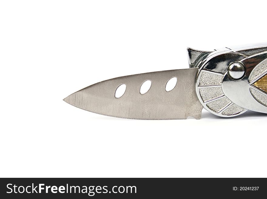 Clasp knife isolated on white background.