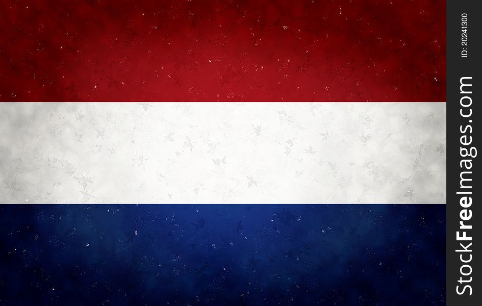 Grunge style of flag of Netherlands