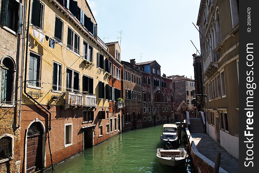 A Quiet One Of Canals In Venice Italy