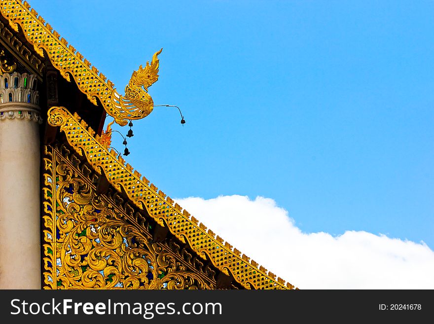 Patterns of wood, beautiful wood carvings on the gable apex