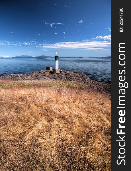 A navigation beacon on the shores of the  Canadian Gulf Islands, British Columbia