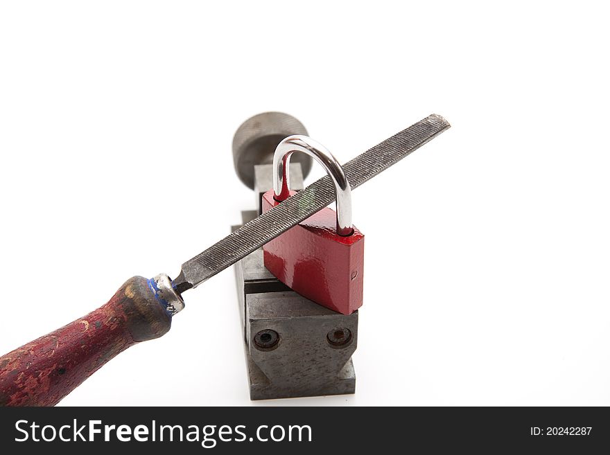 Old Iron File With Safety Lock