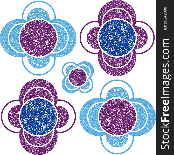Grunge flowers pattern. Vector illustration