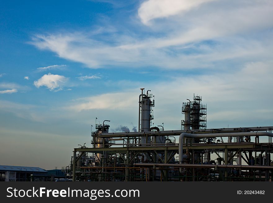 Pipe and tower in factory