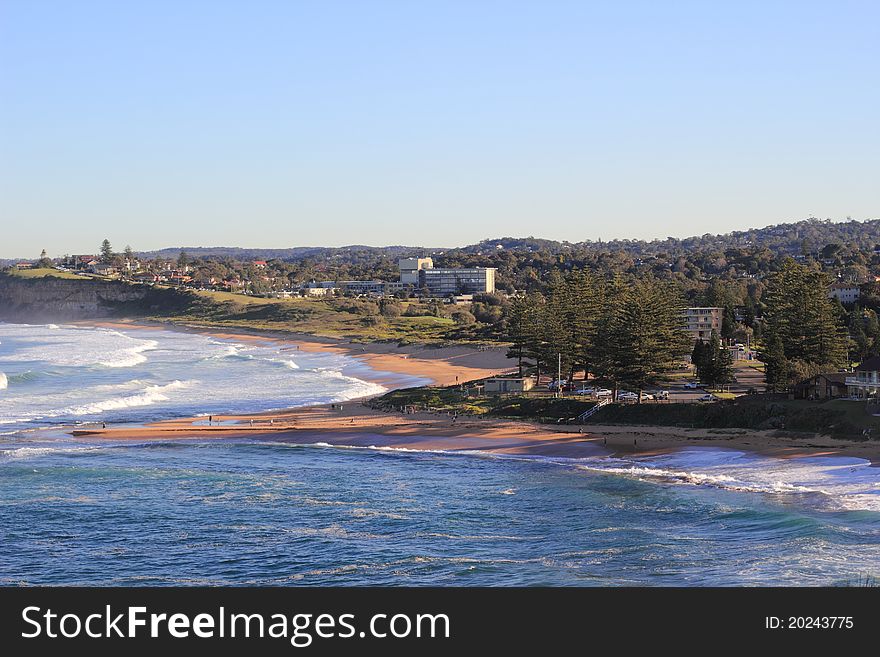 View to Bongin Bongin Bay with Mona Vale flooded (Northern Beaches of Sydney). Picture taken in the off-saison. View to Bongin Bongin Bay with Mona Vale flooded (Northern Beaches of Sydney). Picture taken in the off-saison.