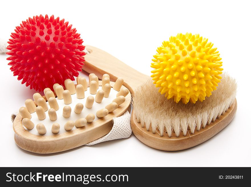Back and massage brush with ball