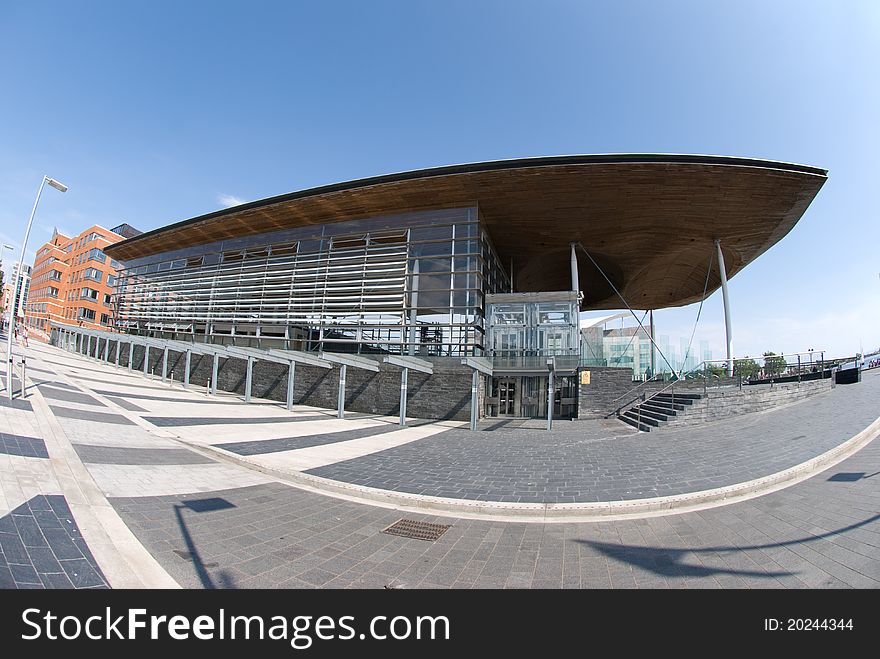 Photograph of The Senedd, Cardiff Bay.