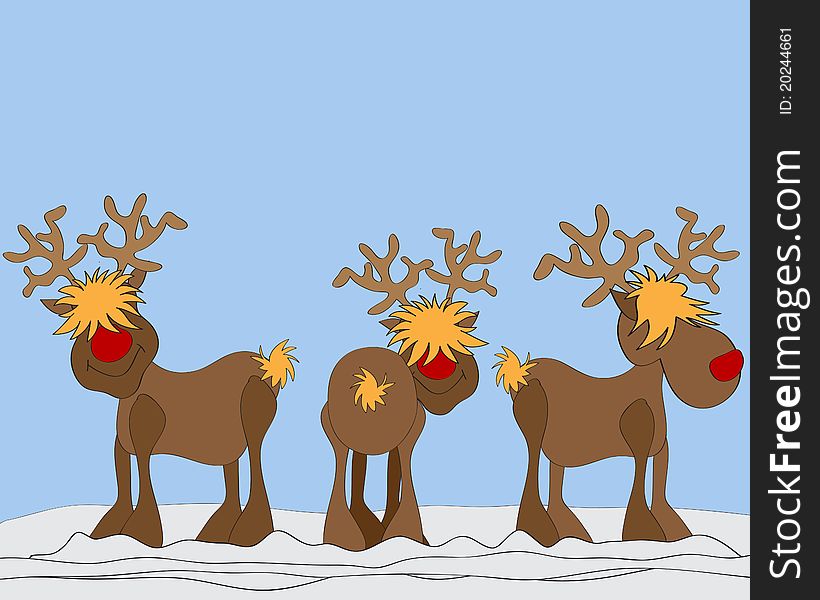 A illustration of a funny reindeer