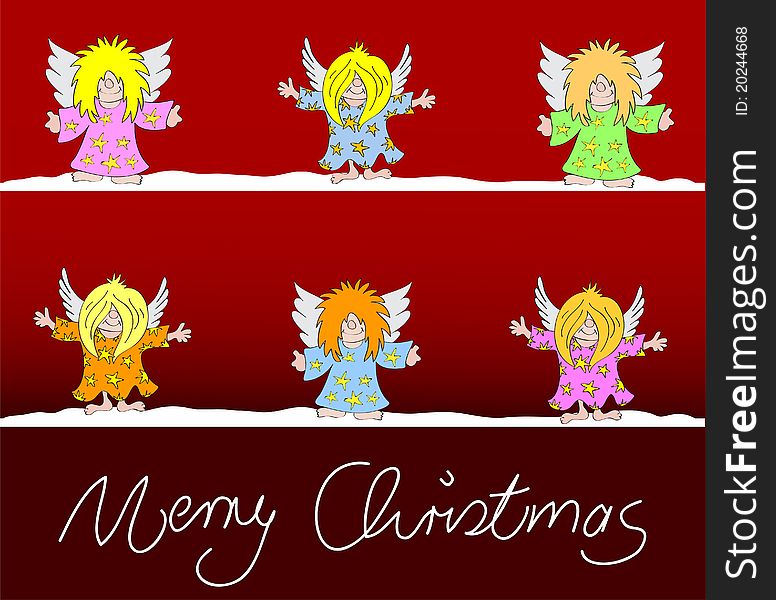 A illustration of a xmas card merry christmas