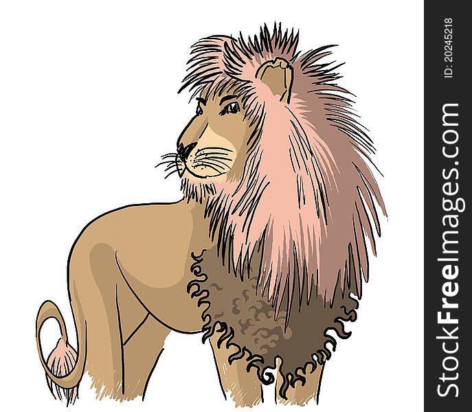 Drawing Standing Lion