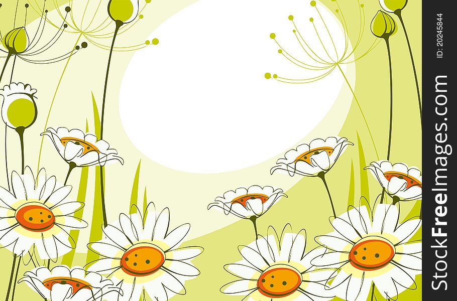 Postcard with daisies 2. Similar to portfolio