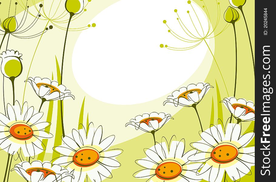 Postcard with daisies 2.