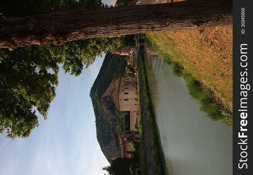 The Bisetto channel in Monselice, Italy. The Bisetto channel in Monselice, Italy