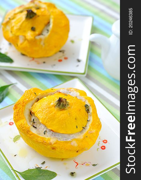 Stuffed Pattypan Squash